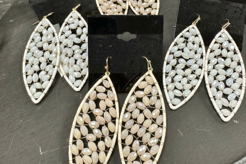 oval beaded earrings